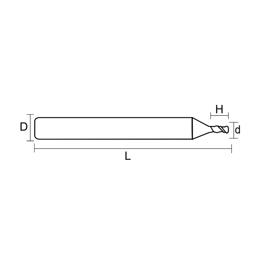 HRC55 MICRO DIAMETER FRÄS Z2 - CNCButiken